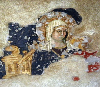 Madonna in trono, fresco