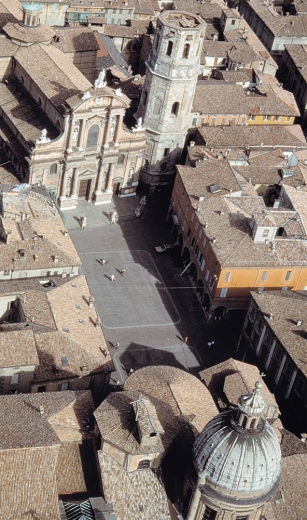 View of the piazza from above